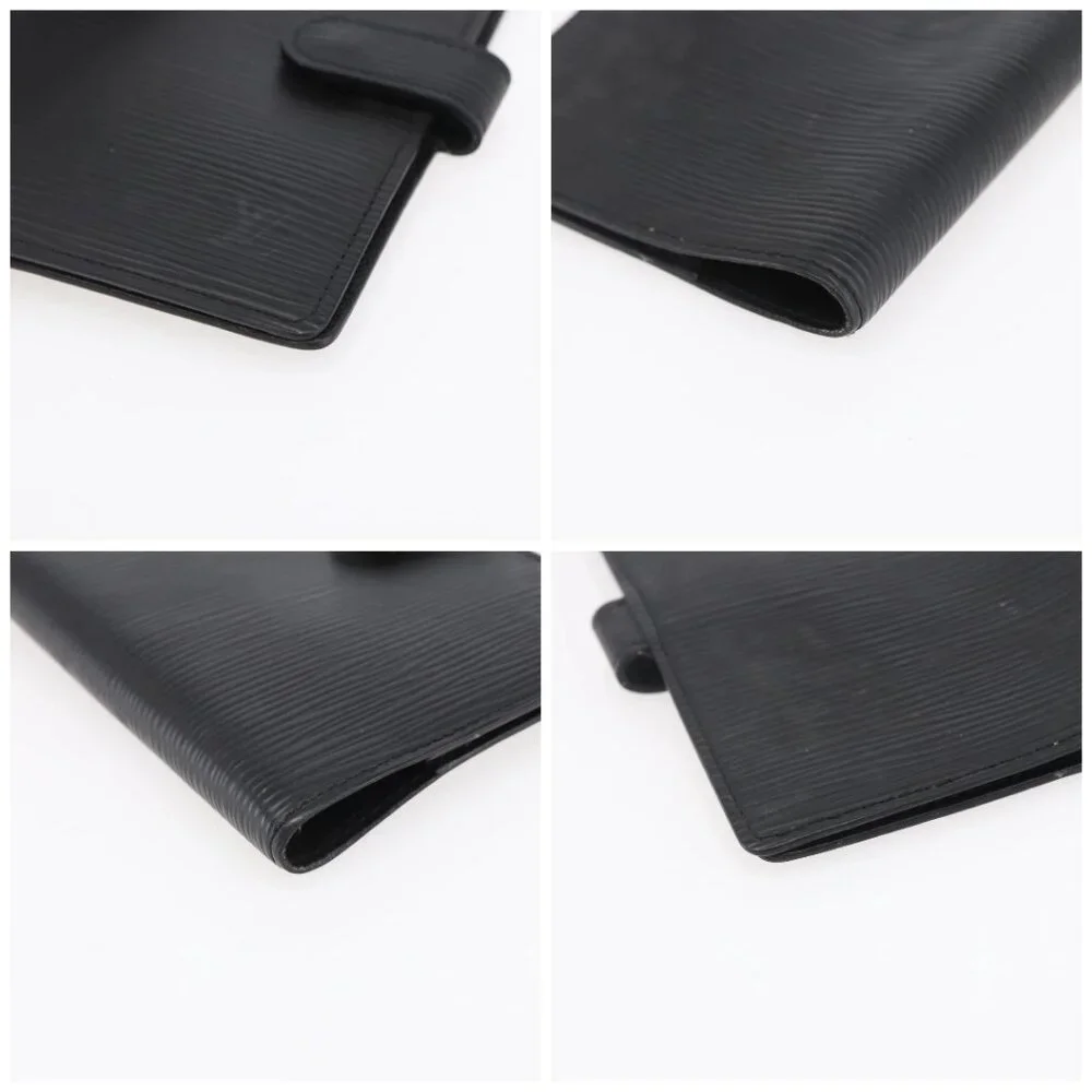 LOUIS VUITTON Epi Agenda PM Day Planner Cover Black R20052 LV Auth BA8370